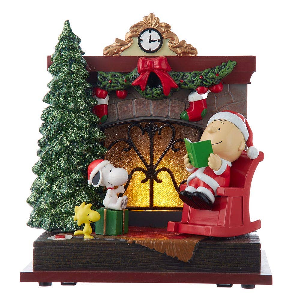 Peanuts® Santa Charlie Brown Musical Fireplace 🎅– Lighted & Musical Table piece 🎅