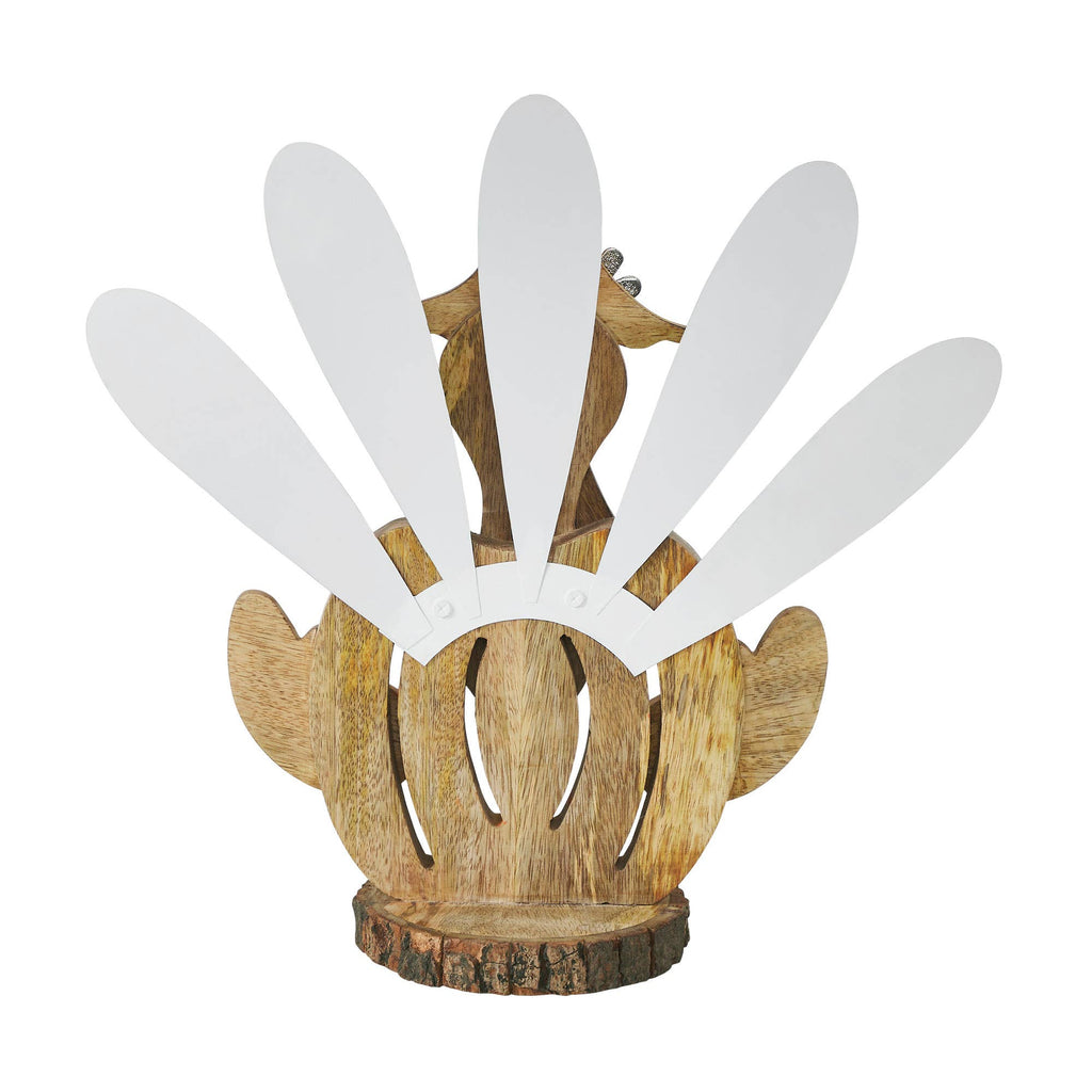Whimsical Rustic Wooden Turkey Figurine – Fall & Thanksgiving Tabletop Decor🦃