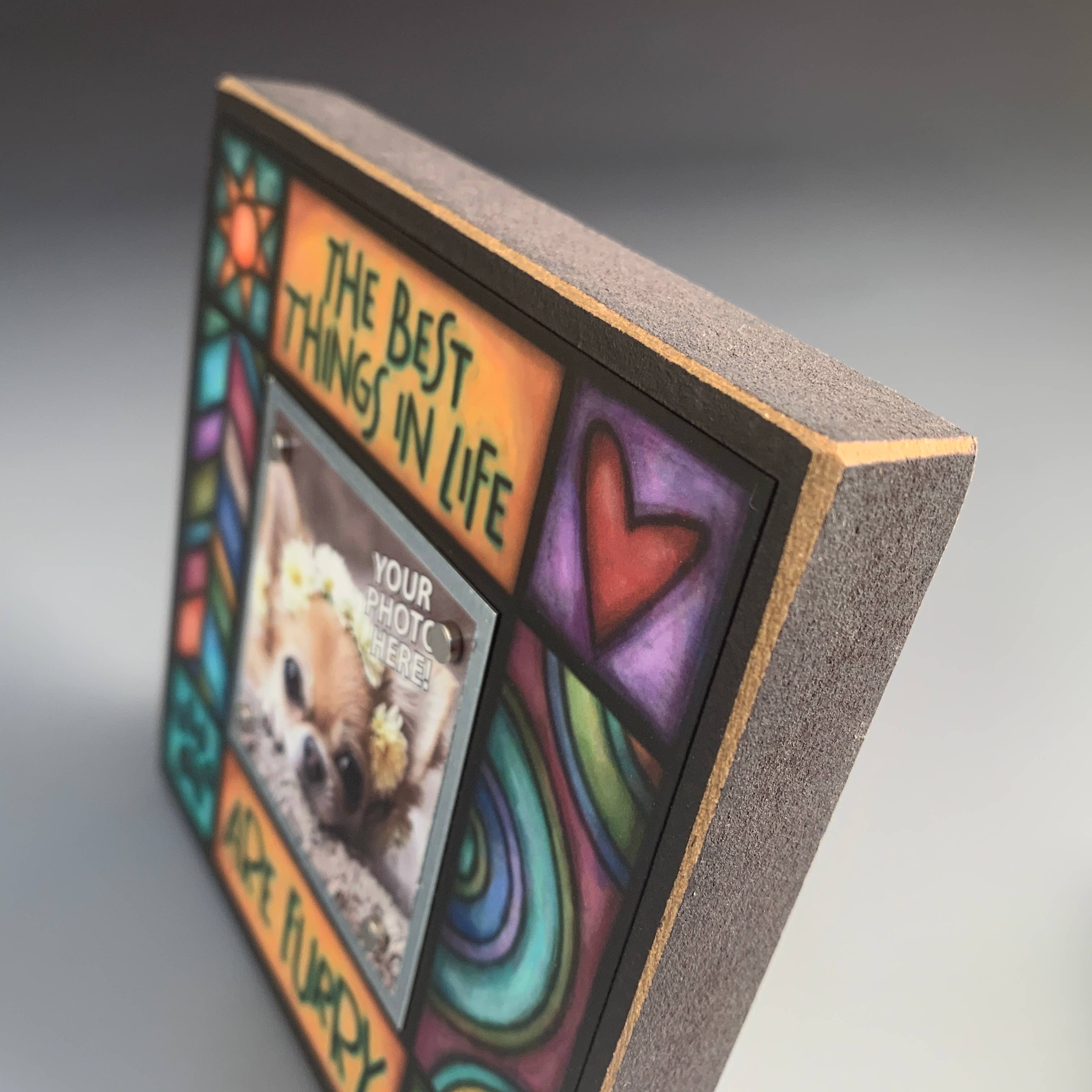 NEW ITEM - 🐶😸The Best Things in Life Are Furry Picture Frame – Art by Michael Macone (5.25", Holds 2x2 Photo)