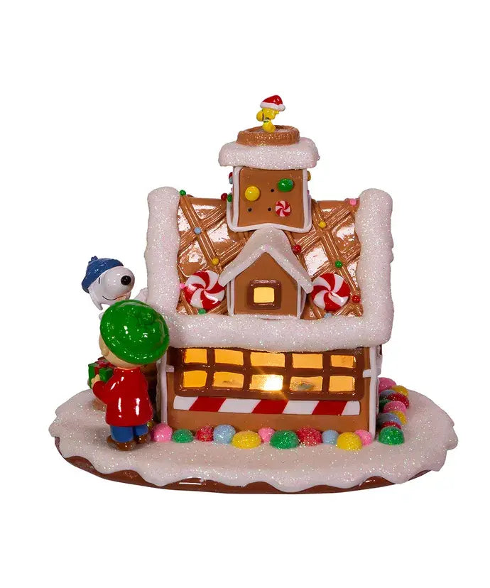 Peanuts LED Gingerbread House 🎄– Charlie Brown & Snoopy Light‑Up Christmas Décor