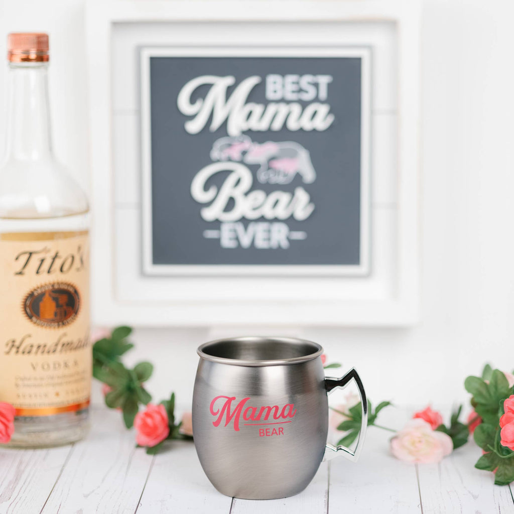 Mama Bear Stainless Steel Moscow Mule – 20 oz Slate Gray Mug