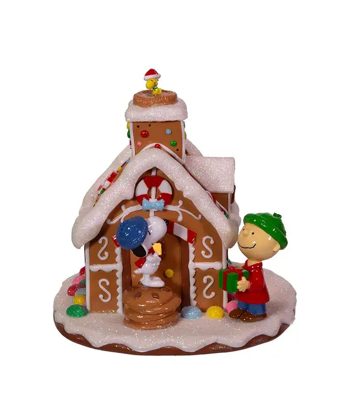Peanuts LED Gingerbread House 🎄– Charlie Brown & Snoopy Light‑Up Christmas Décor