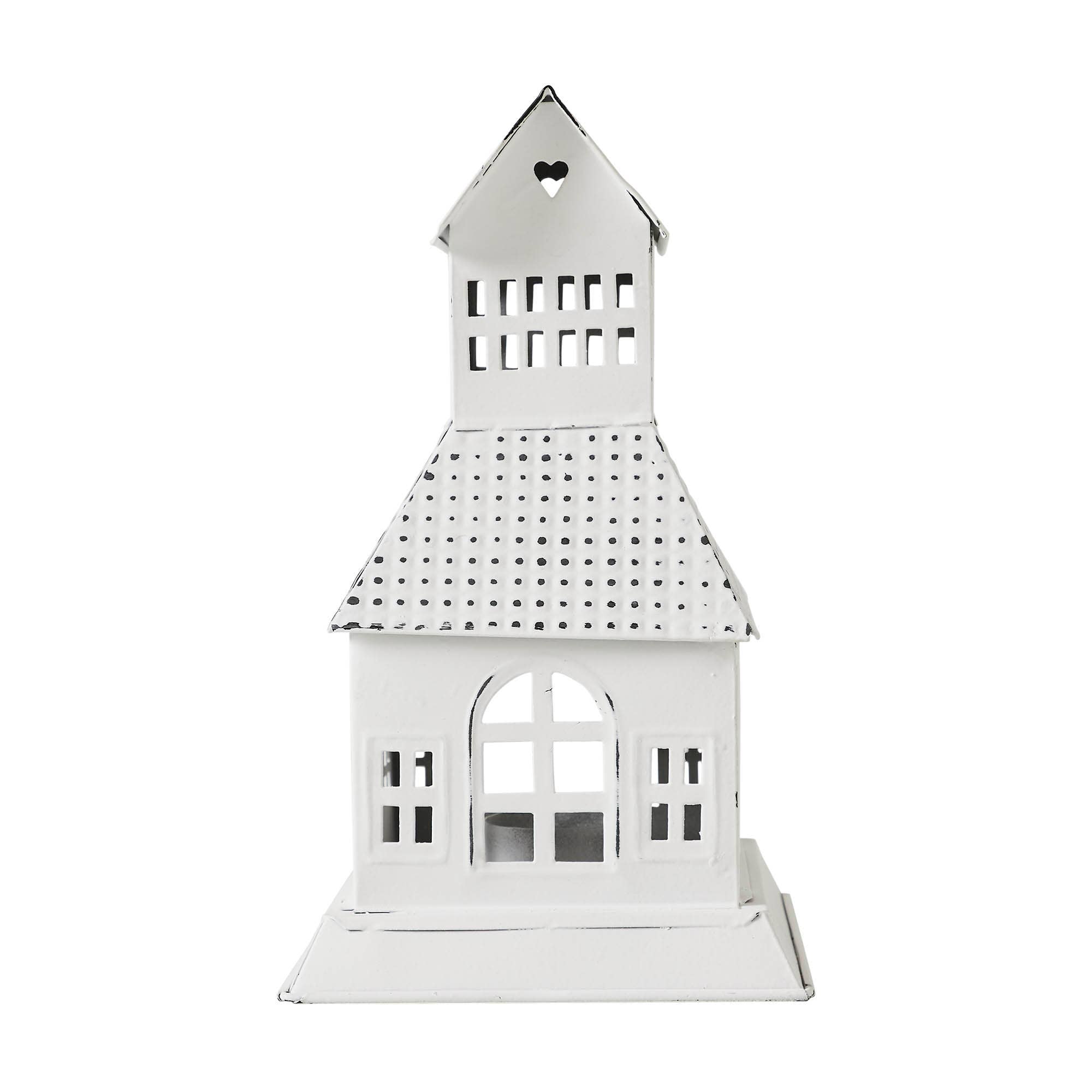 Antique White Village House Tealight Holder – Cozy Cottage Lantern🕯️