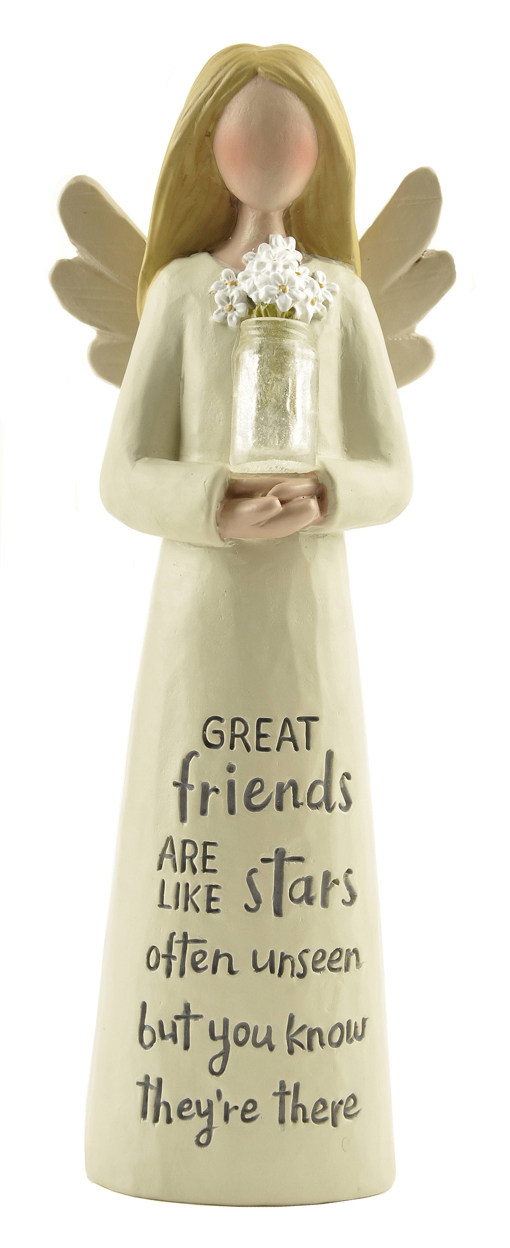NEW ITEM! - “Friends” Angel With Clear Vase and Flowers – Great Friends Are Like Stars Gift 🪻🌟🪻