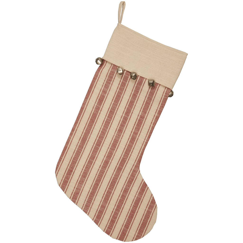 Sleigh Bells Ring Ticking Stripe Stocking ~ Vintage Style🎅