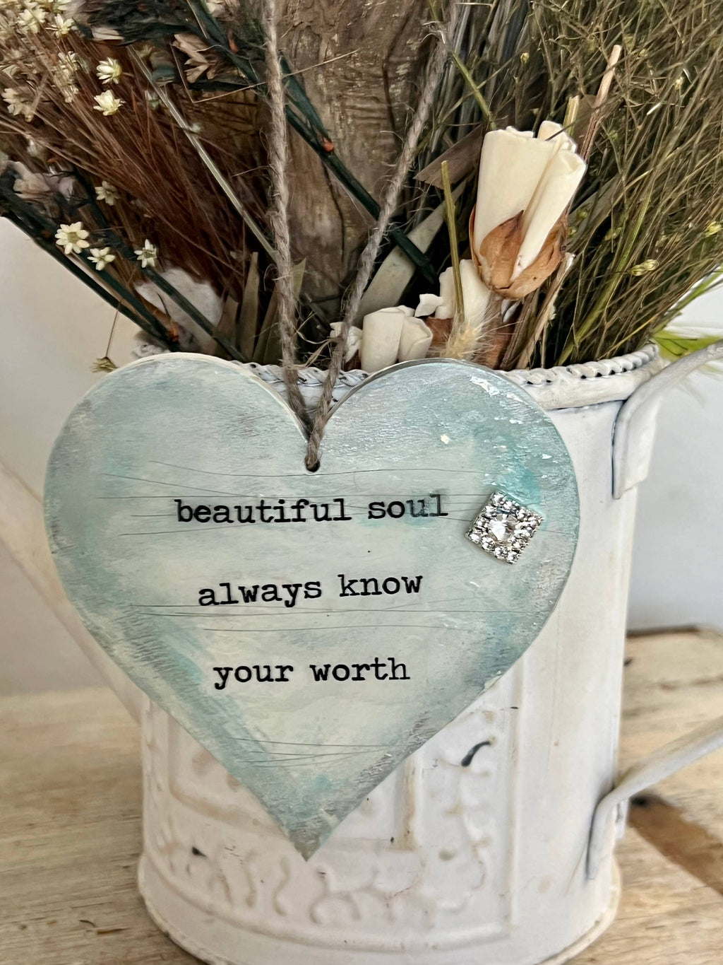 Inspirational Wood Heart Ornament – Perfect for Gifts, Packages & Wine Bottles