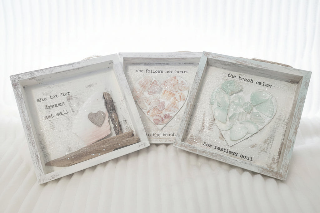 Sailboat Shell Art – She Let Her Dreams Set Sail