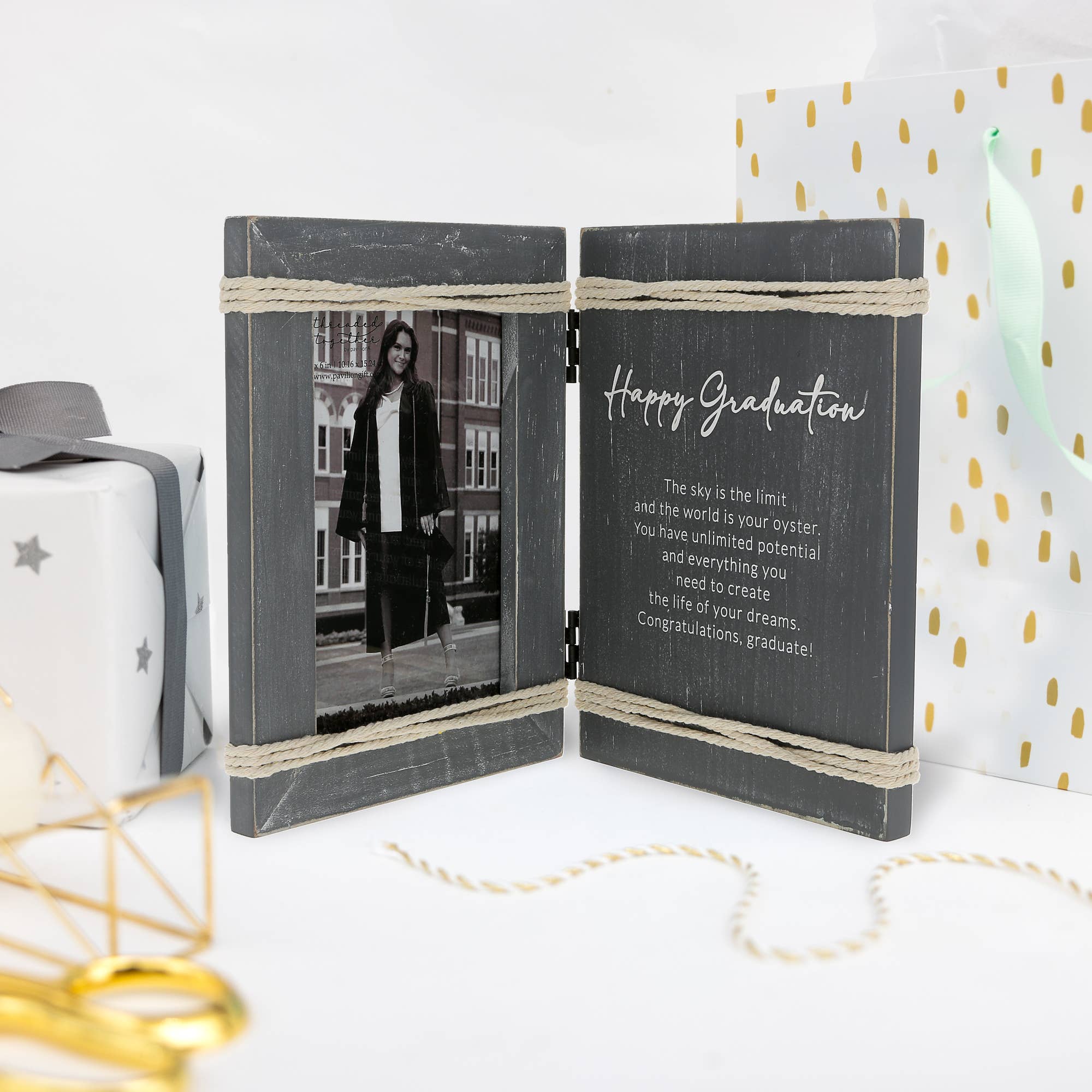 Unique Happy Graduation – Hinged Keepsake Frame 5.5" X 7.5" (4"x 6" photo)