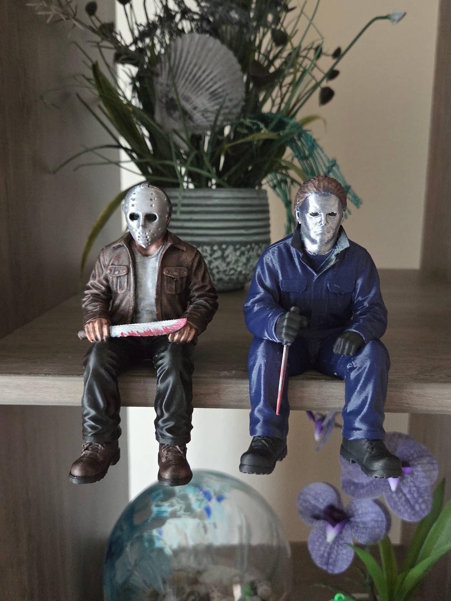 Horror Shelf Sitters – Jason, Michael & Freddy | Hand-Painted 3D Figures - SET of 3🎃🧟