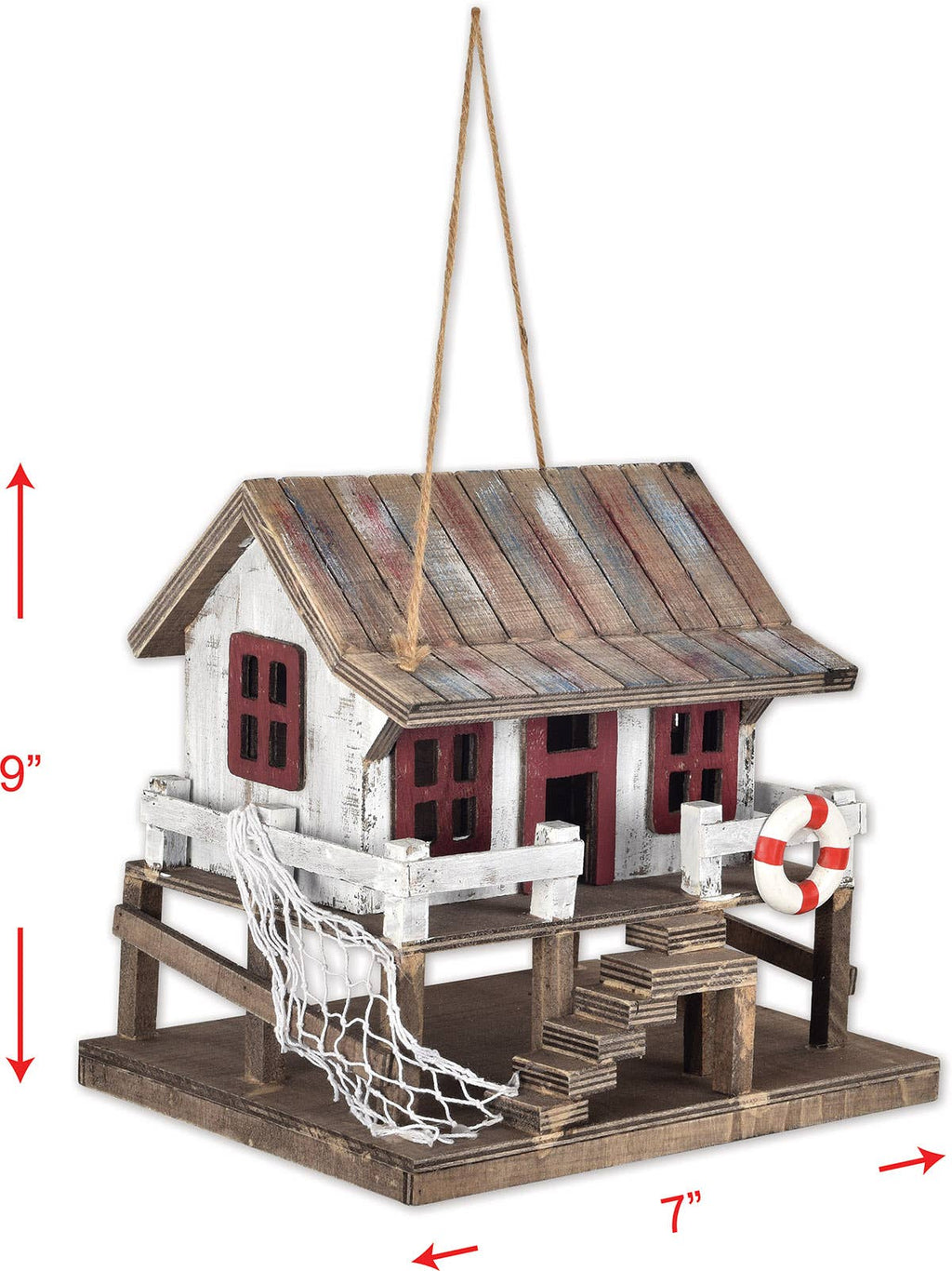 NEW ITEM -🐚 Beach Home Birdhouse – Vintage Coastal Cabin Décor🐦
