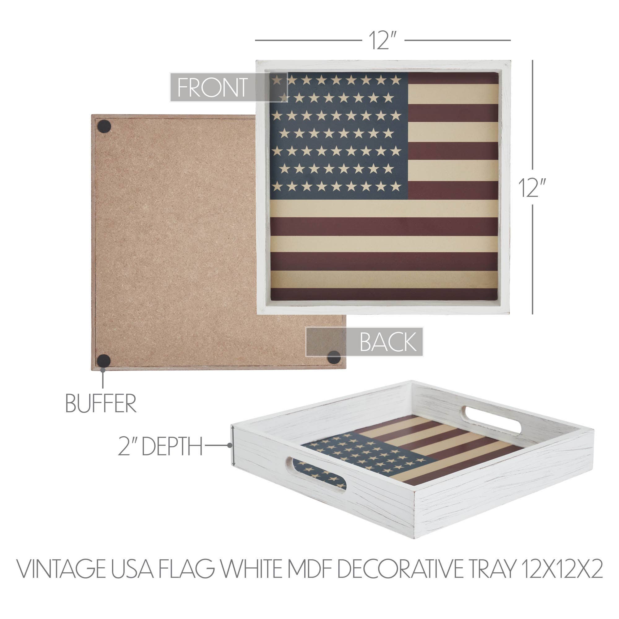 USA Patriotic Vintage USA Flag Decorative Tray ❤️🤍💙