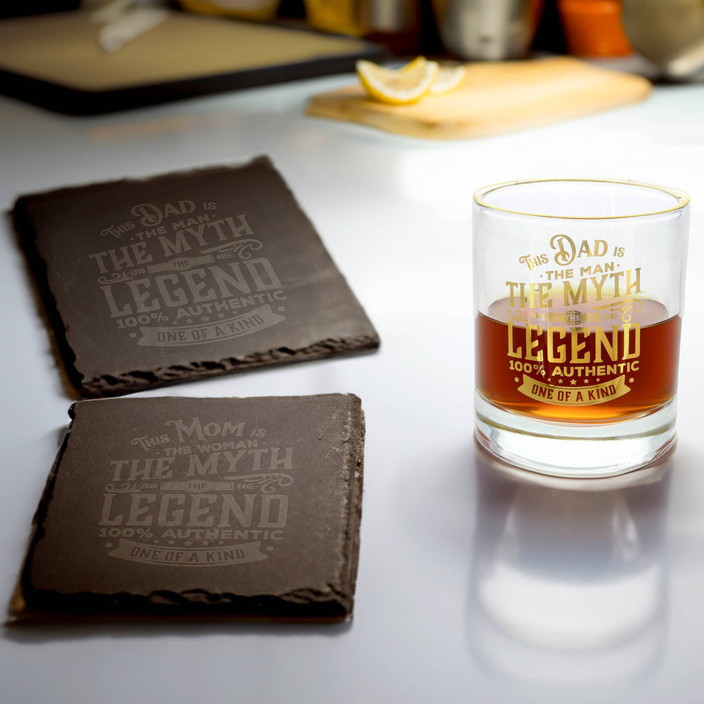 Dad: The Man, The Myth, The Legend – Slate Coaster 4"