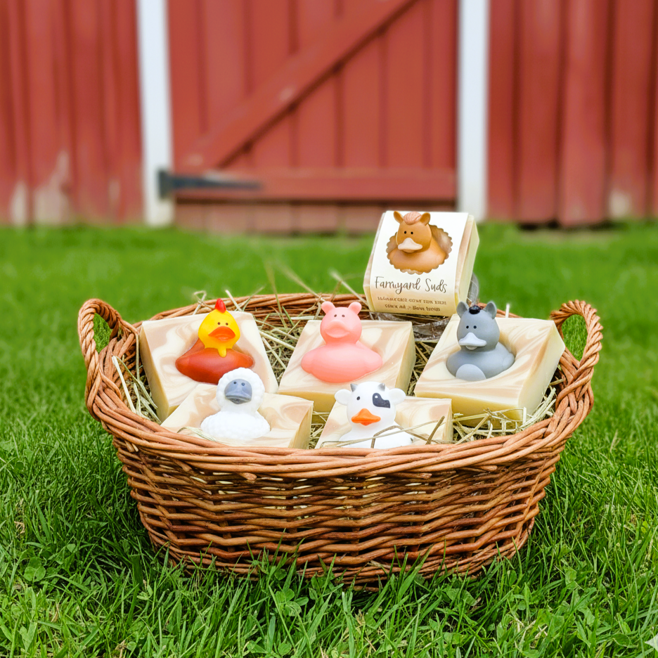 Farmyard Friends Kids’ Soap Bars Set of 4🐮w/Barnyard Buddy