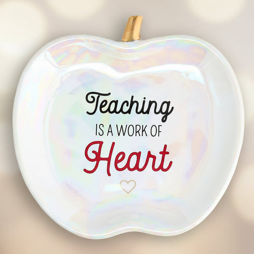 Teaching Is a Work of Heart Keepsake Dish – Teacher Appreciation Gift 4"