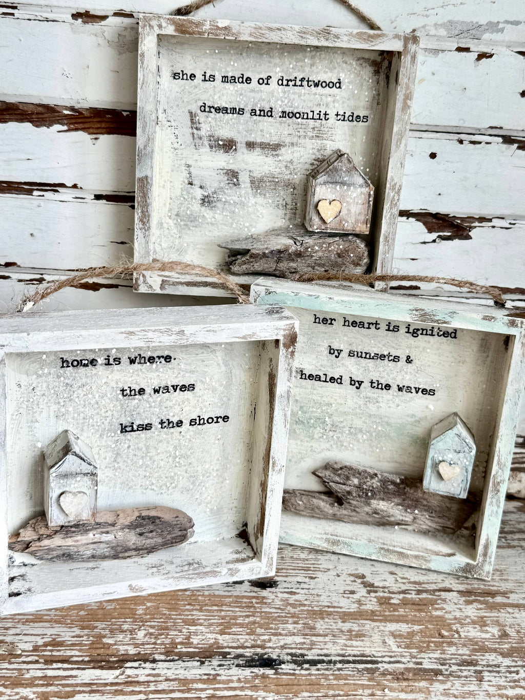 Driftwood Tiny House Shadowbox – Her Heart Is Ignited