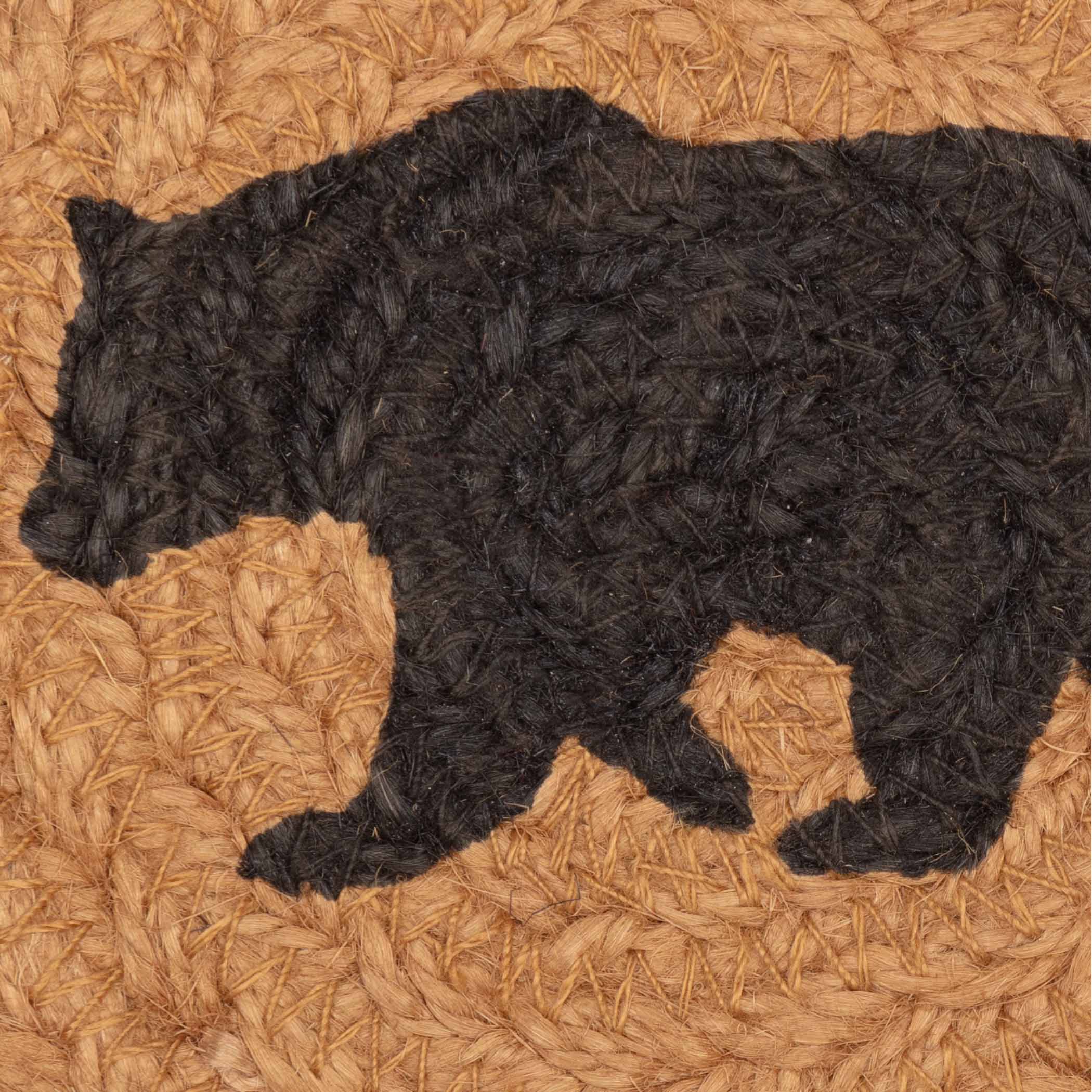 Wyatt Stenciled Bear Jute Coaster Set – Rustic Cabin Coasters (Set of 6) 🐻