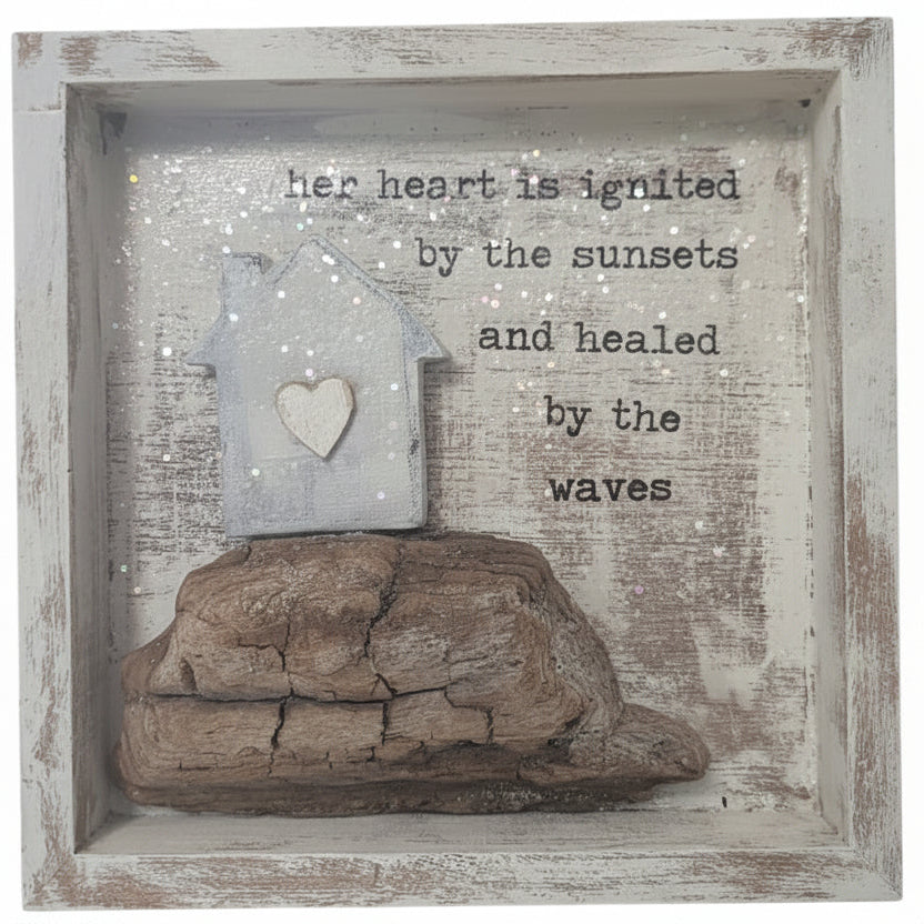 Driftwood Tiny House Shadowbox – Her Heart Is Ignited