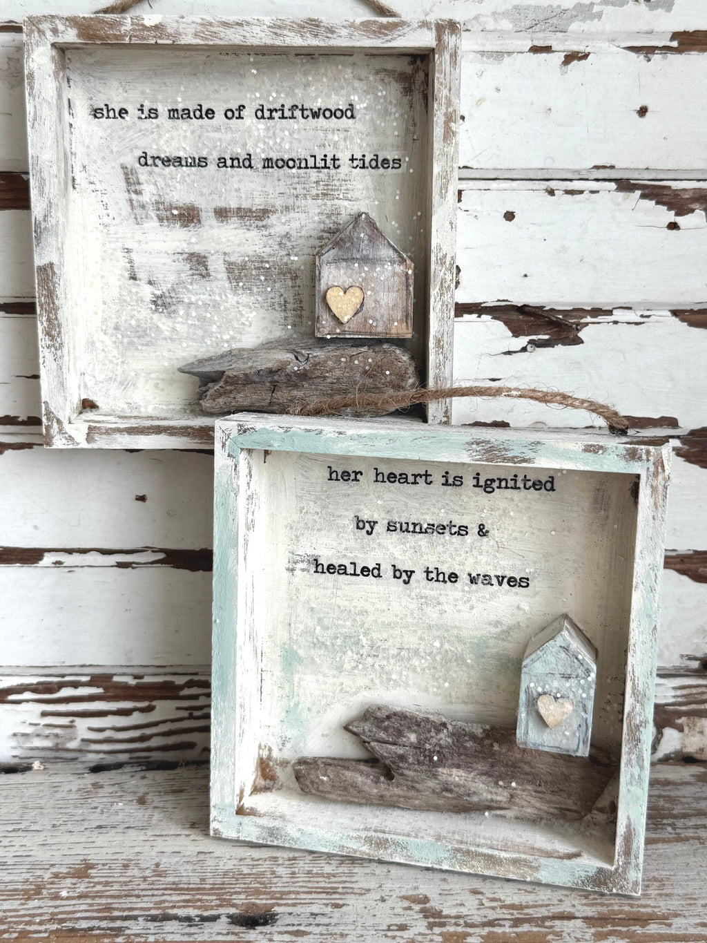 Driftwood Tiny House Shadowbox – Her Heart Is Ignited