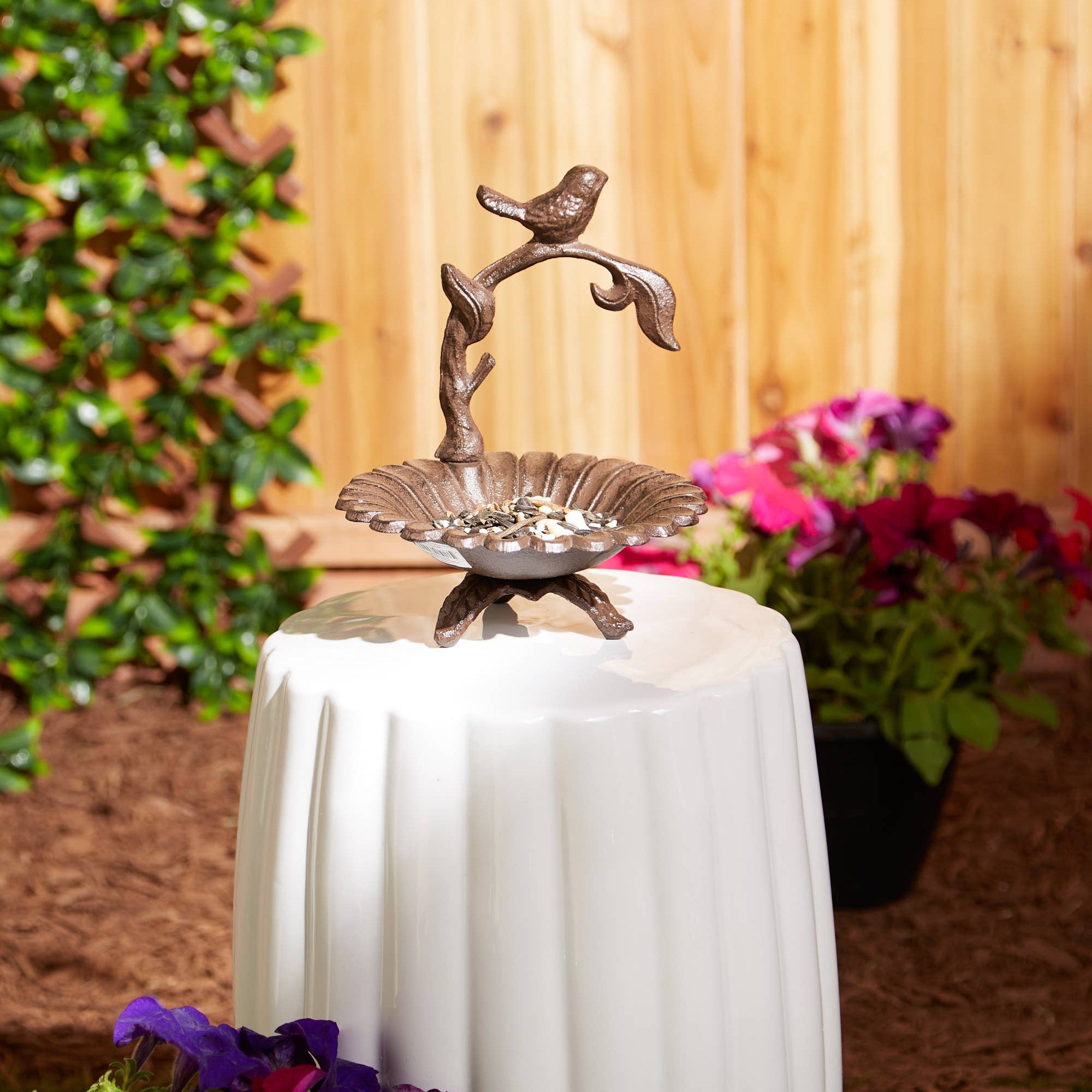 BEST SELLER!  - Sunflower Cast Iron Bath or Bird Feeder – Vintage Garden Accent🌻