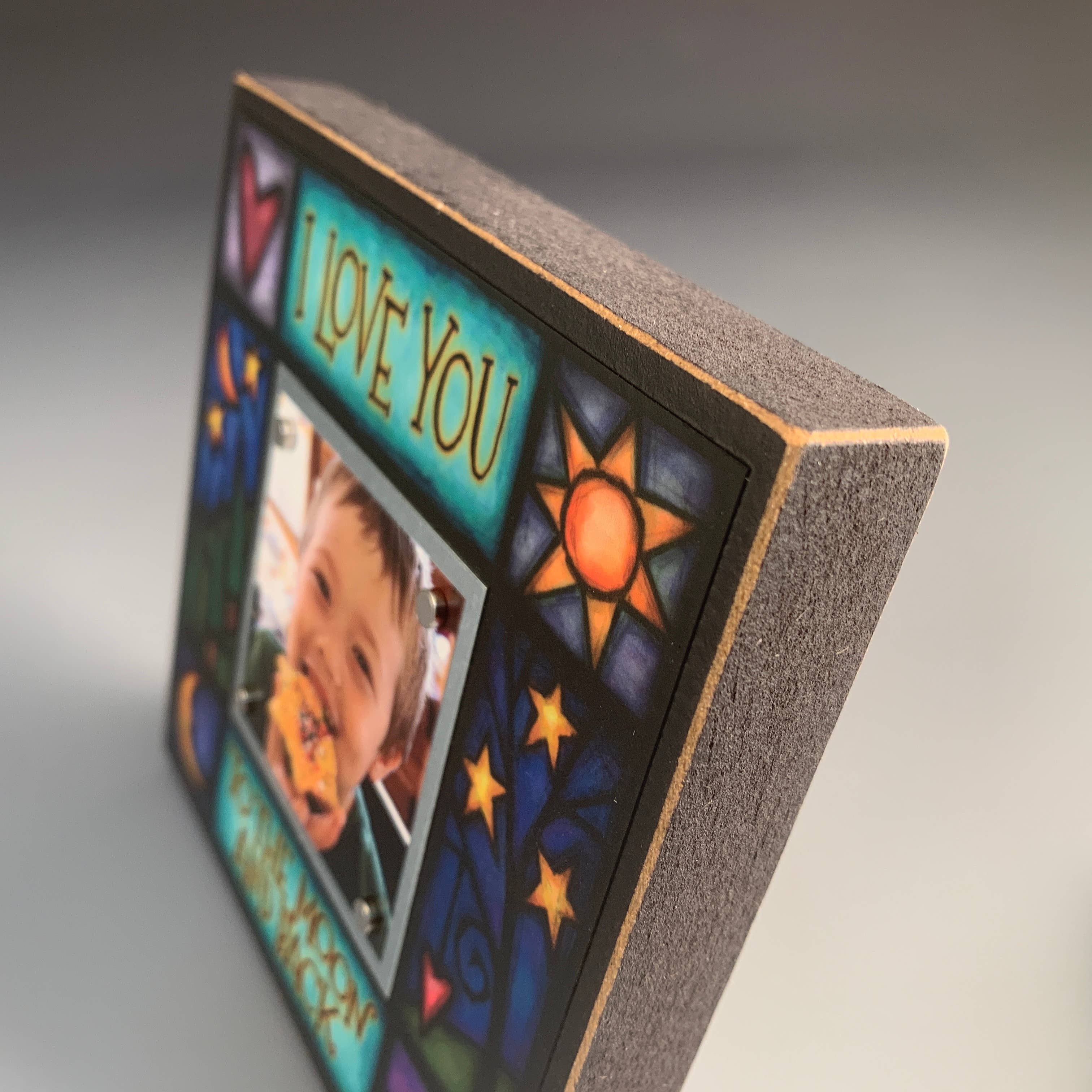 🌙✨NEW ITEM -Beautiful~Moon and Back Picture Frame – Art by Michael Macone (5.25", Holds 2x2 Photo)