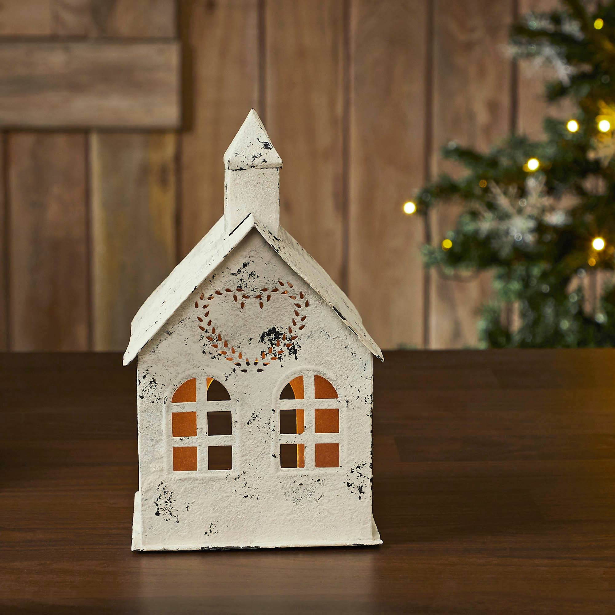Cottage Village Heart Tealight House – 🌟🕯️🤍