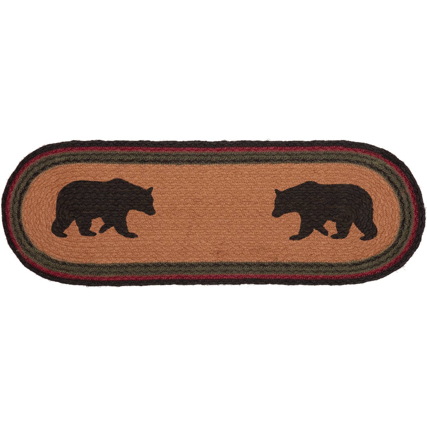 Wyatt Bear Jute Table Runner – Rustic Cabin Braided Runner 8x24 🐻