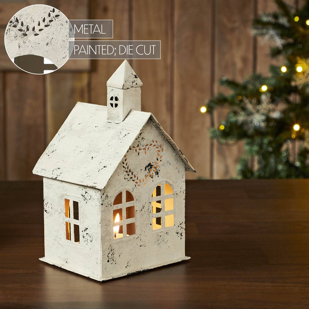 Cottage Village Heart Tealight House – 🌟🕯️🤍