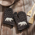 Wyatt Bear Oven Mitt Set – Rustic Cabin Plaid Mitts 🐻