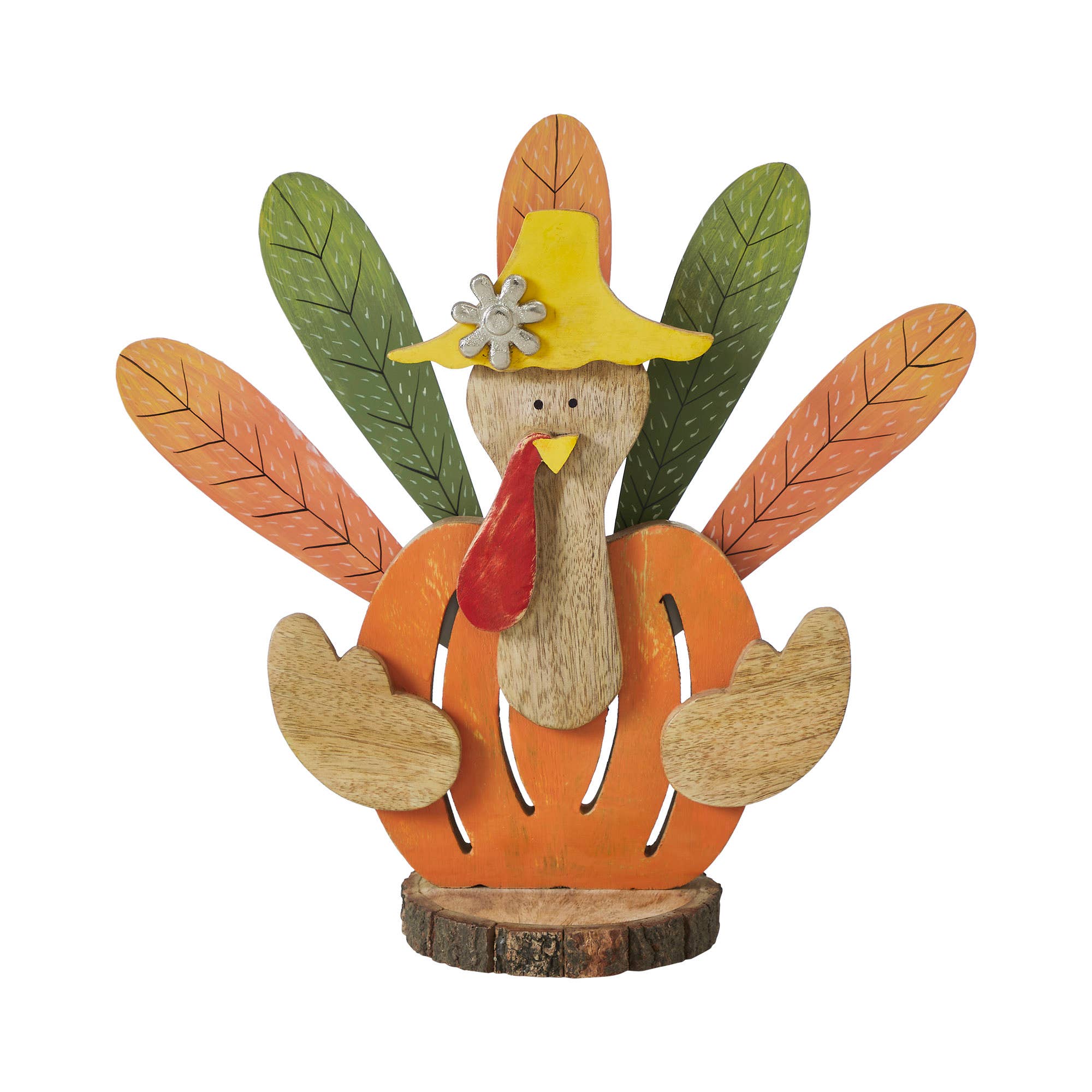 Whimsical Rustic Wooden Turkey Figurine – Fall & Thanksgiving Tabletop Decor🦃