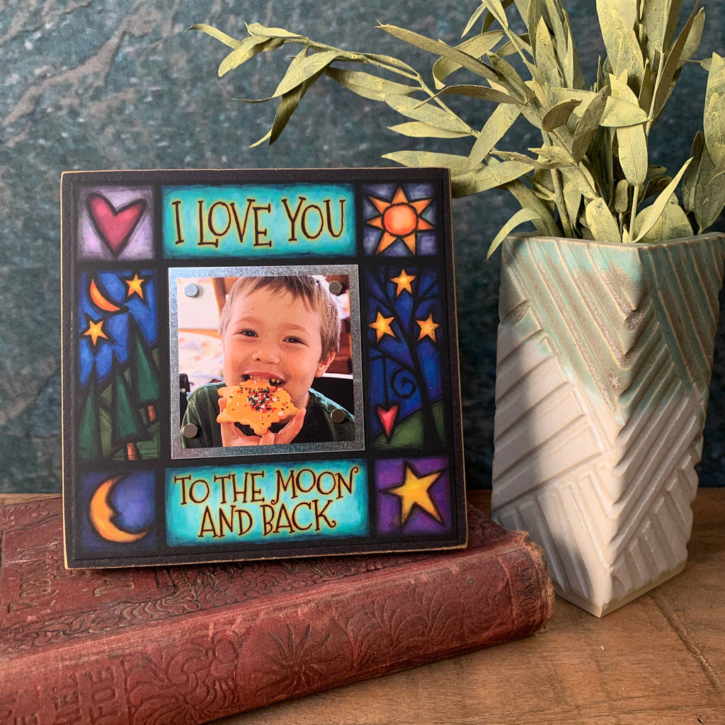 🌙✨NEW ITEM -Beautiful~Moon and Back Picture Frame – Art by Michael Macone (5.25", Holds 2x2 Photo)