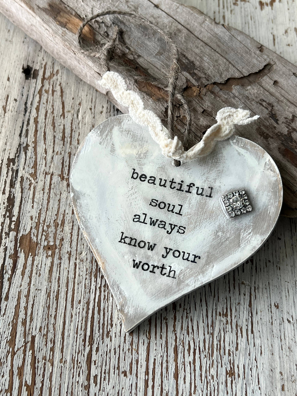Inspirational Wood Heart Ornament – Perfect for Gifts, Packages & Wine Bottles