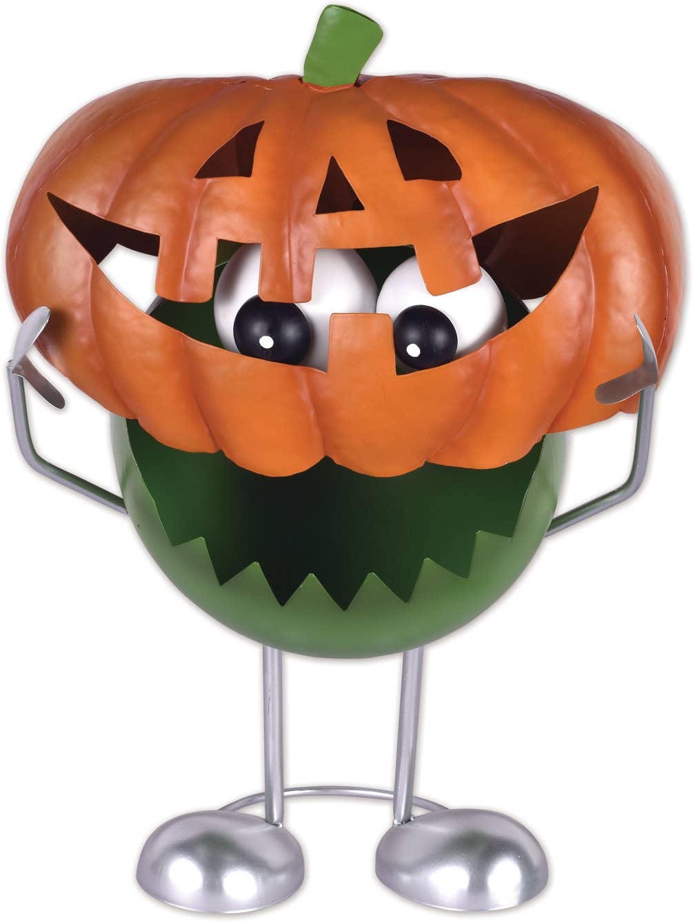 NEW DUO SET🎃🧟 Frank‑n‑Torch & Pumpkin Monster Porch Sitter Duo – Handcrafted Metal Halloween Set