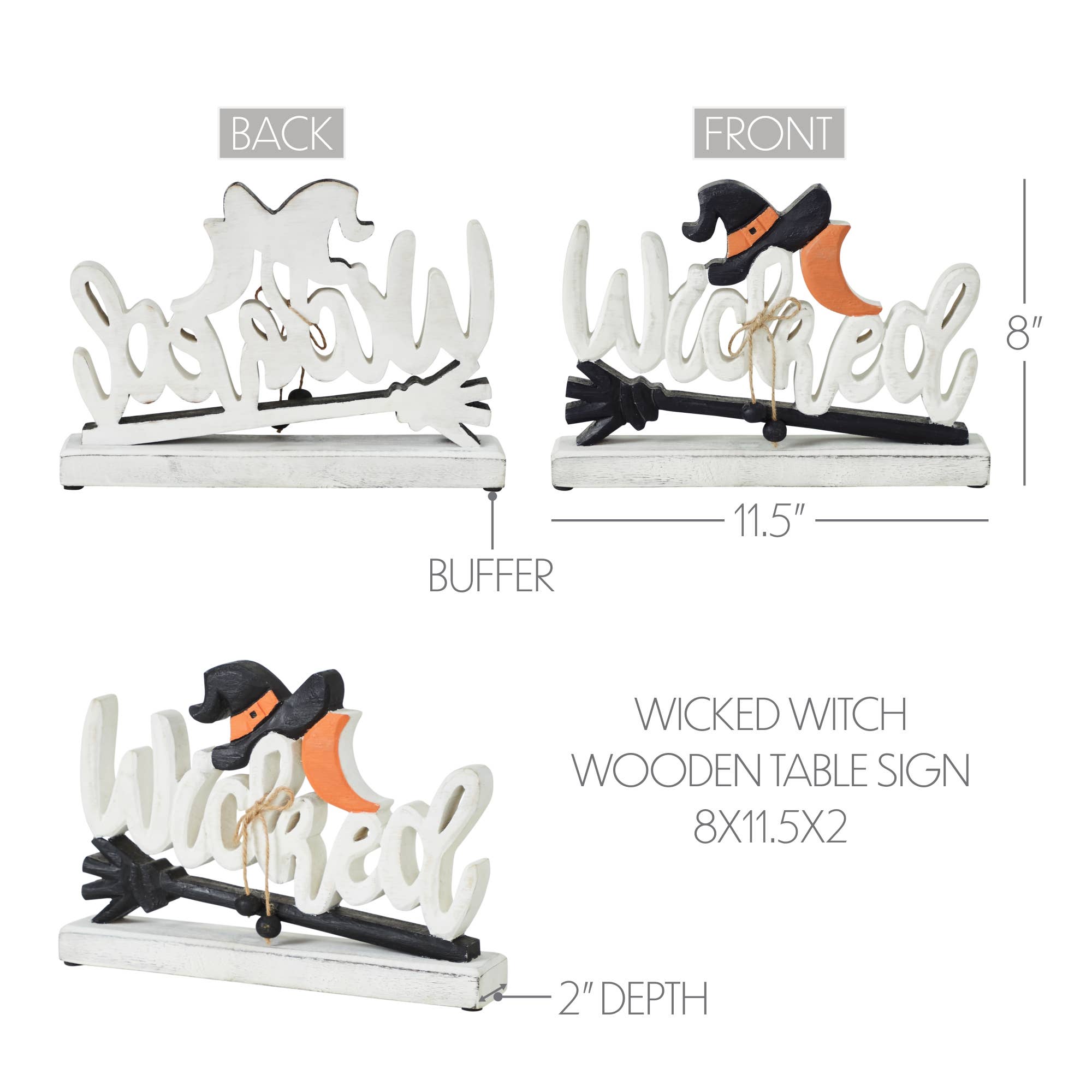 NEW 🌙 Spooky‑Sweet “Wicked” Wooden Tabletop Accent
