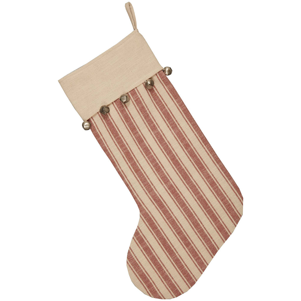 Sleigh Bells Ring Ticking Stripe Stocking ~ Vintage Style🎅