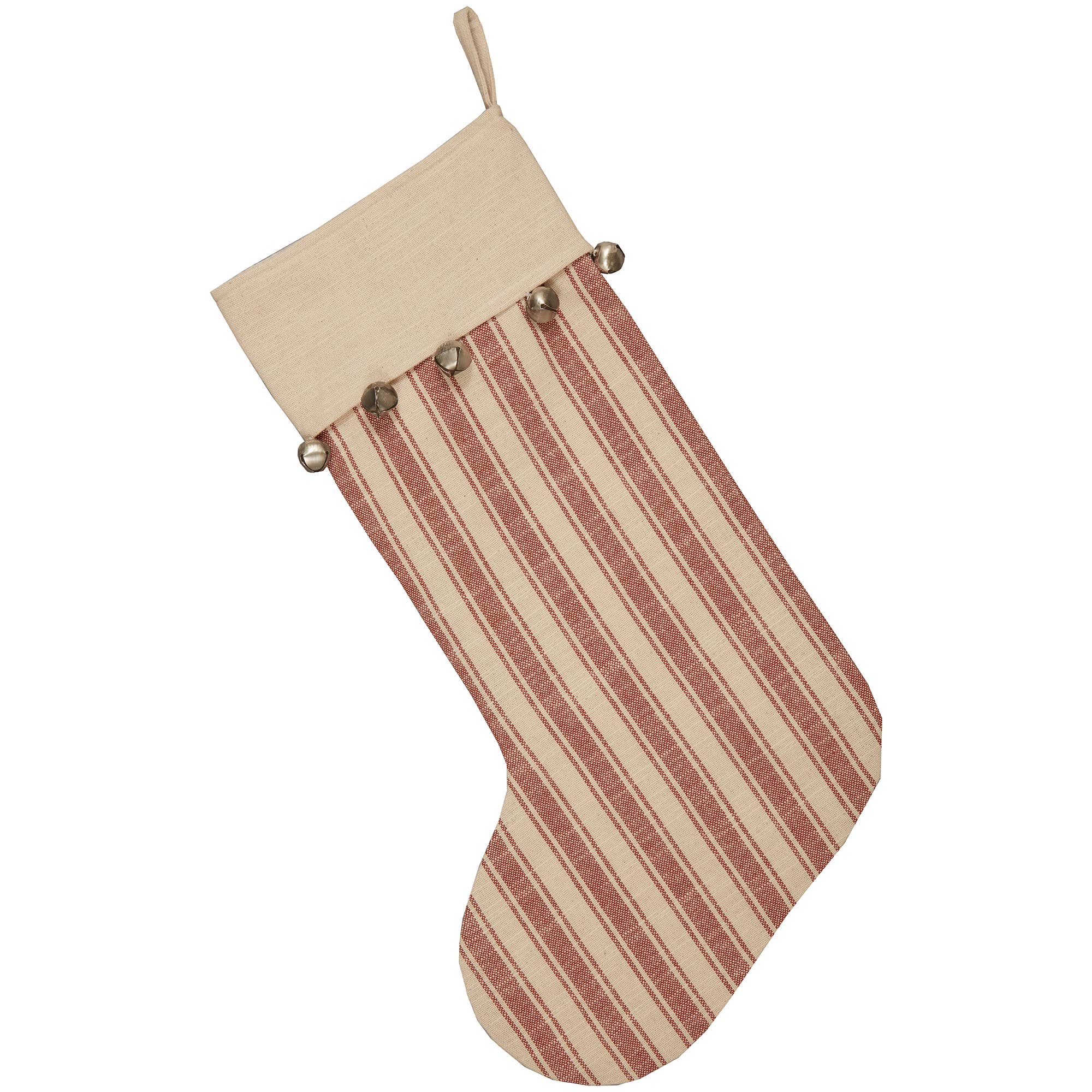 Sleigh Bells Ring Ticking Stripe Stocking ~ Vintage Style🎅
