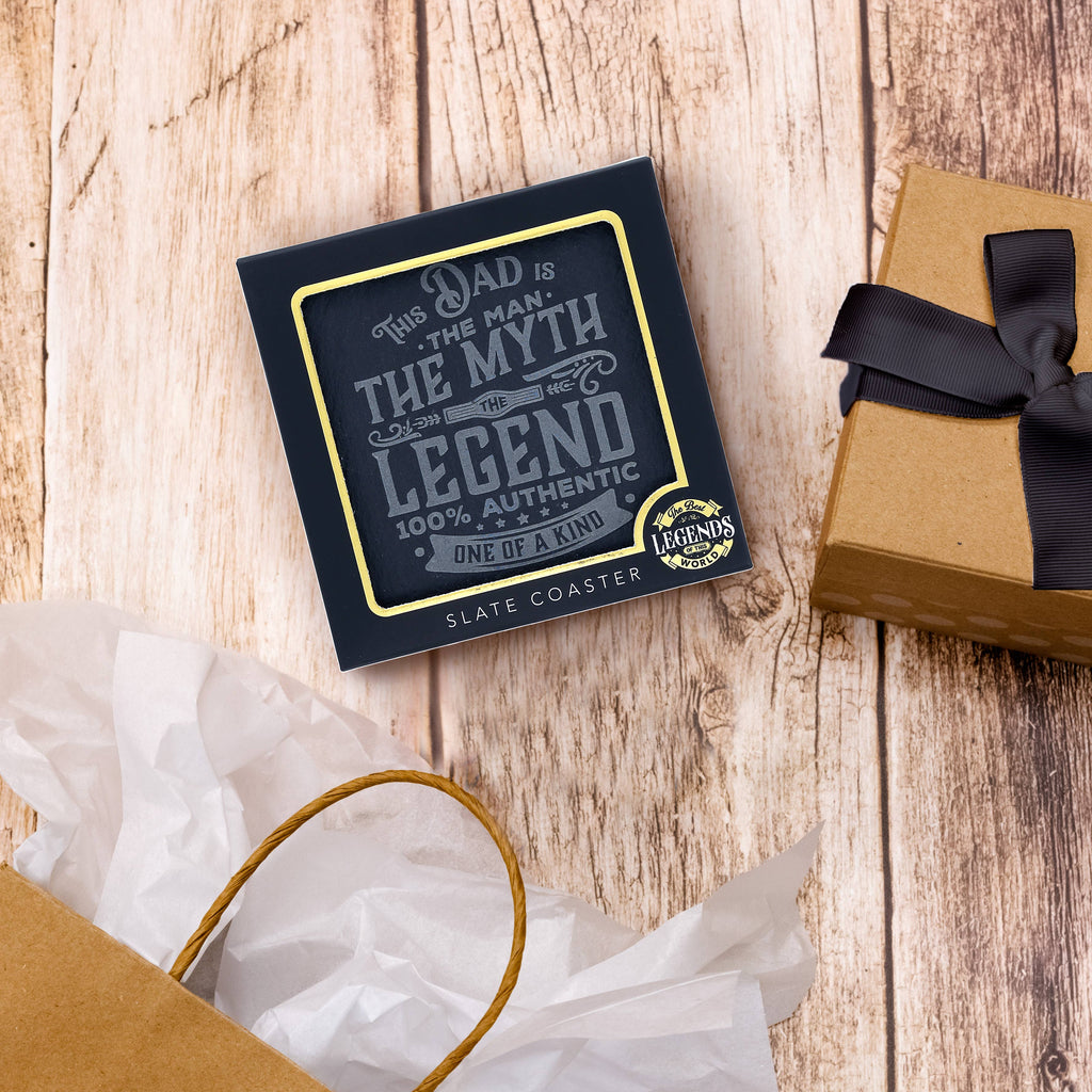 Dad: The Man, The Myth, The Legend – Slate Coaster 4"
