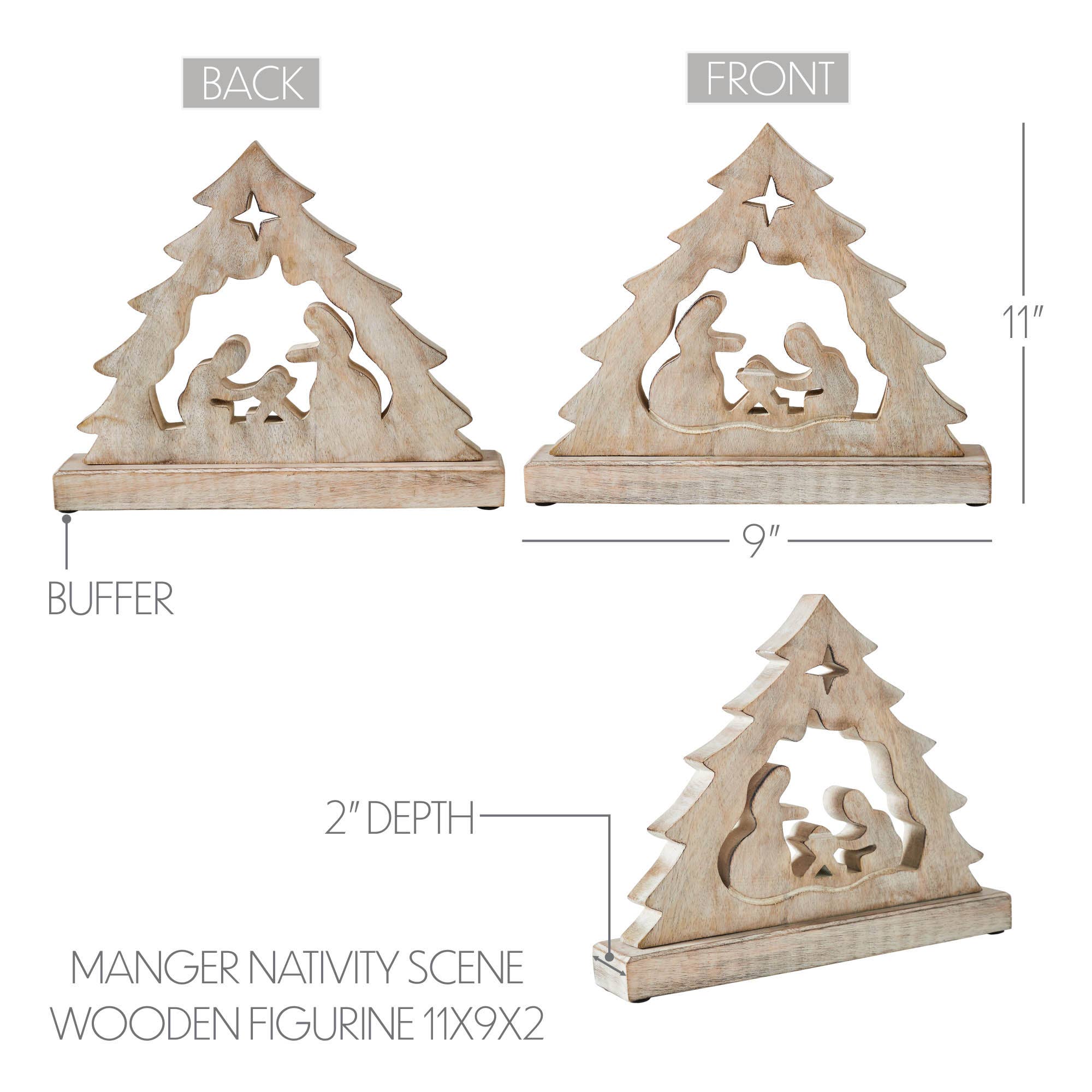 Manger Nativity Scene Wooden Figurine ✝️