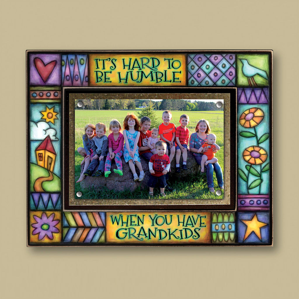 NEW !! “It’s Hard to Be Humble When You Have Grandkids” Wood Picture Frame – Michael Macone