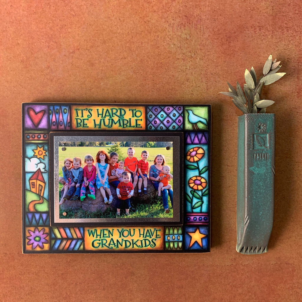 NEW !! “It’s Hard to Be Humble When You Have Grandkids” Wood Picture Frame – Michael Macone