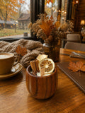 Cozy Spiced Candle ~ Pumpkin Spice or Cinnamon Leaf Scents  3 x 3 x 2.5 in~Adorable!🍂🍎🍂🍎🎃