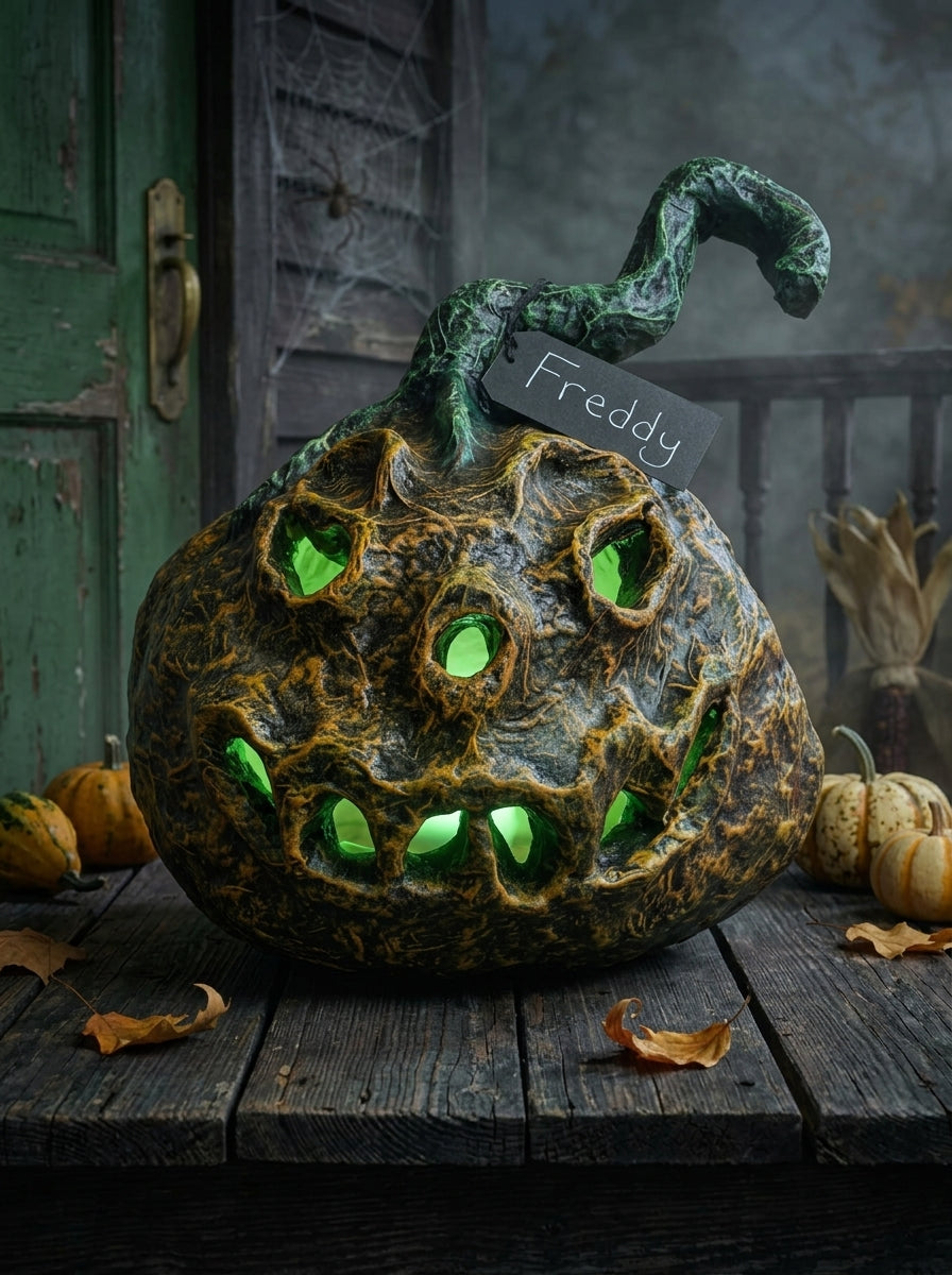 NEW ~ Meet Freddy 🎃 — One‑of‑a‑Kind Pumpkin With a Truly Terrifying Halloween Look