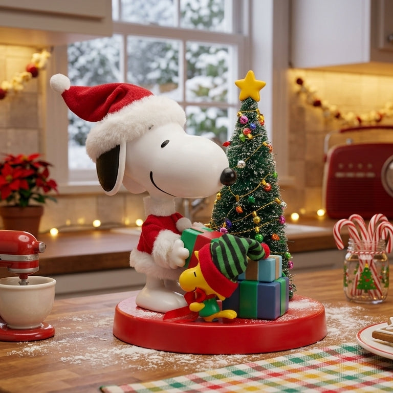 8" Fabriché Peanuts® Snoopy & Woodstock Table Piece – Christmas Decor🌟🎅🌟