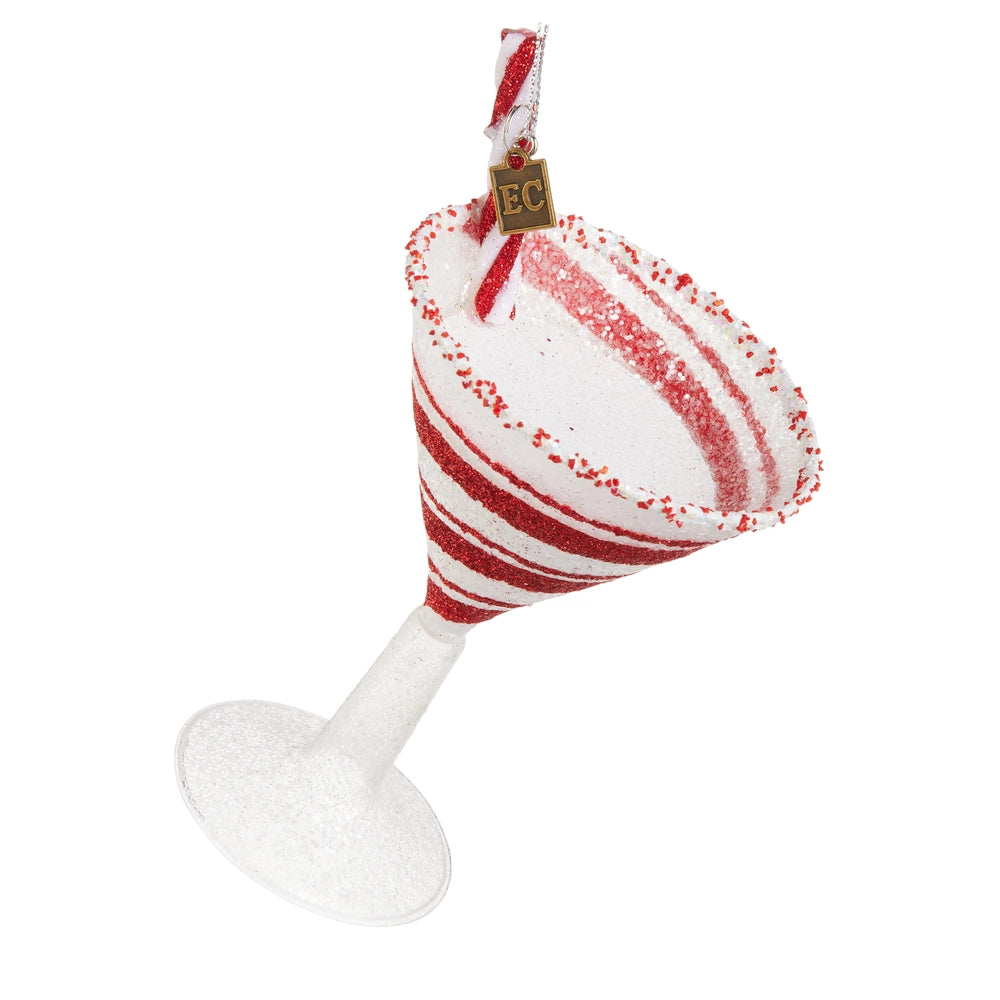 EC 6" Glitter Pop Peppermint Christmas Cocktail Ornament — Available July 2026