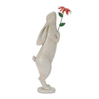 Seasonal Favorite – Sold Out - Stop & Smell the Flowers Bunny 14.5”H Resin Spring Figurine -
