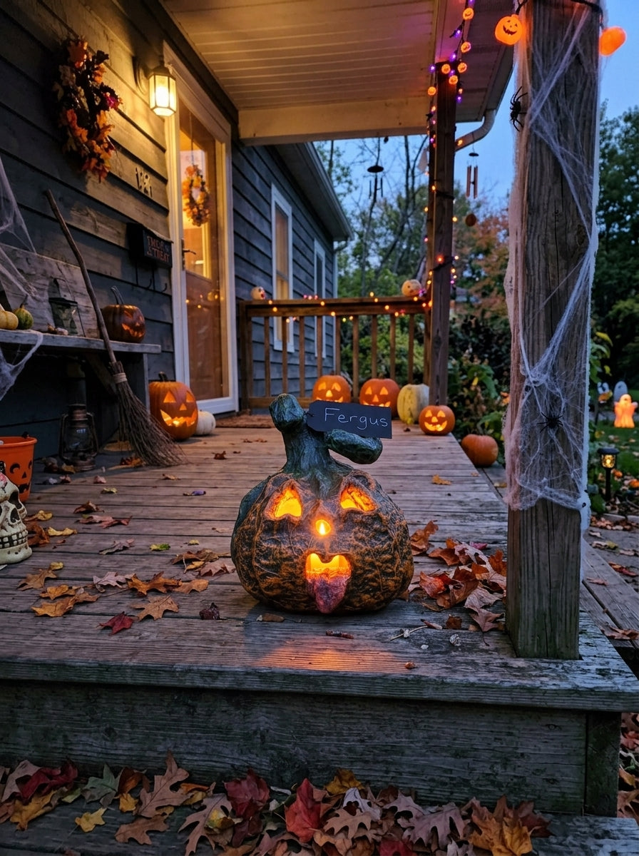 SOLD OUT ! - NEW 🎃 Fergus — Smaller Pumpkin With Big Brat Vibes🎃🎃He likes to Stick out His Tongue