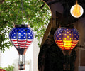 BESTSELLER! ❤️🤍💙Solar Hot Air Balloon Lantern – American Flag | Outdoor Patriotic Solar Light