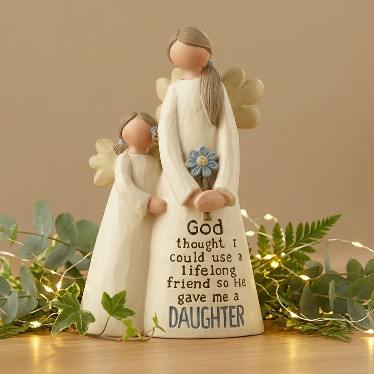 NEW ITEM - A Daughter Is a Lifelong Friend – Mother & Daughter Angel Figurine-Beautiful Daughter Gift💐🌸