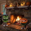 NEW DUO SET🎃🧟 Frank‑n‑Torch & Pumpkin Monster Porch Sitter Duo – Handcrafted Metal Halloween Set