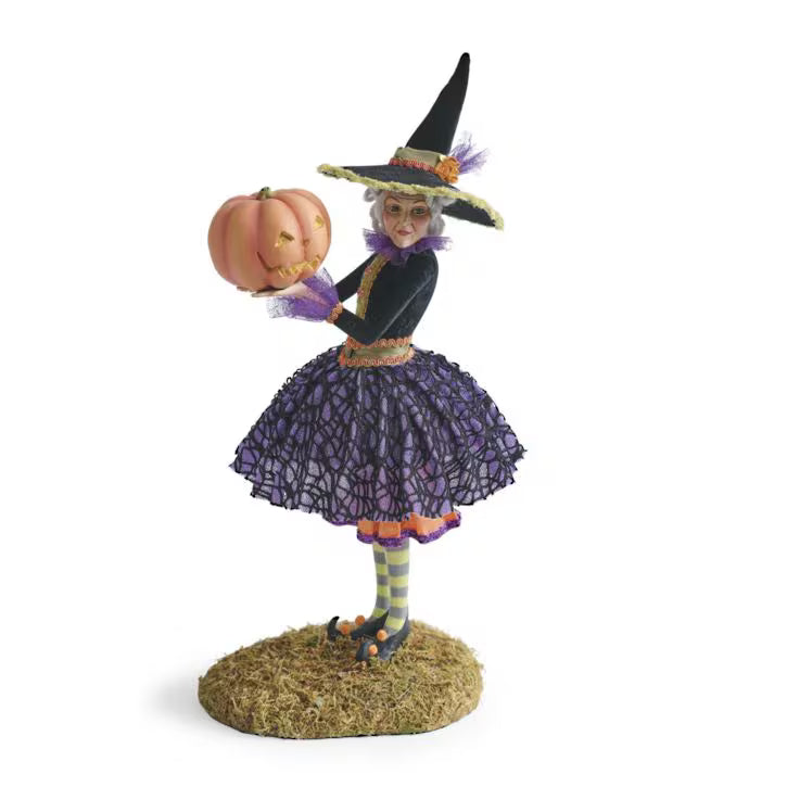 SOLD OUT  - Nora the Jack‑O’-Lantern Keeper – Limited Edition Bewitching Witch Figurine🎃🧙‍♀️🎃🧙‍♀️