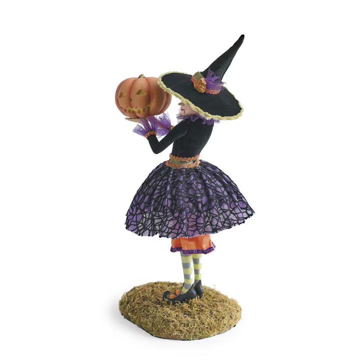 SOLD OUT  - Nora the Jack‑O’-Lantern Keeper – Limited Edition Bewitching Witch Figurine🎃🧙‍♀️🎃🧙‍♀️